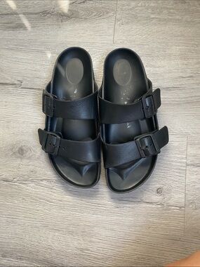 Birkenstock foam Black Two-Buckle Slide Sandals